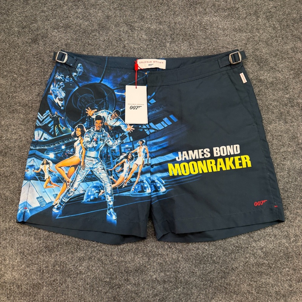 ORLEBAR BROWN x James Bond 007 Moonraker Bulldog Swim Shorts Sz 34 NWT $400